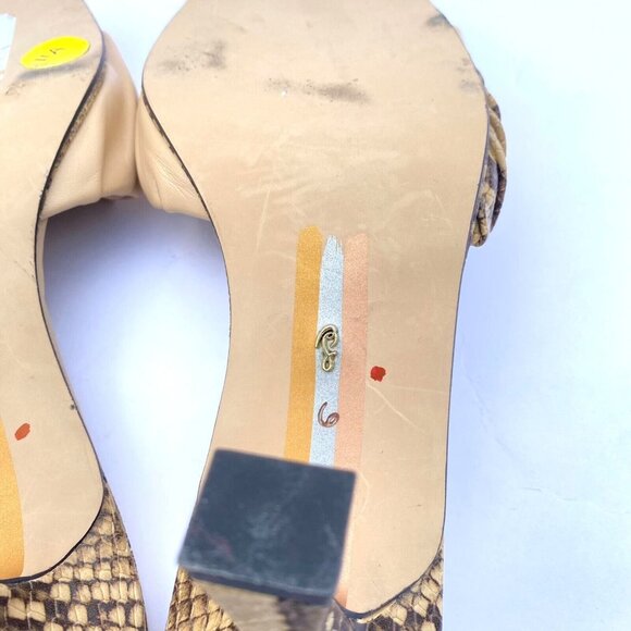 Sam Edelman Kittie Slides 3" Heeled Sandal Sz 6M Beige/Snakeprint NWOB $180 - Picture 12 of 12